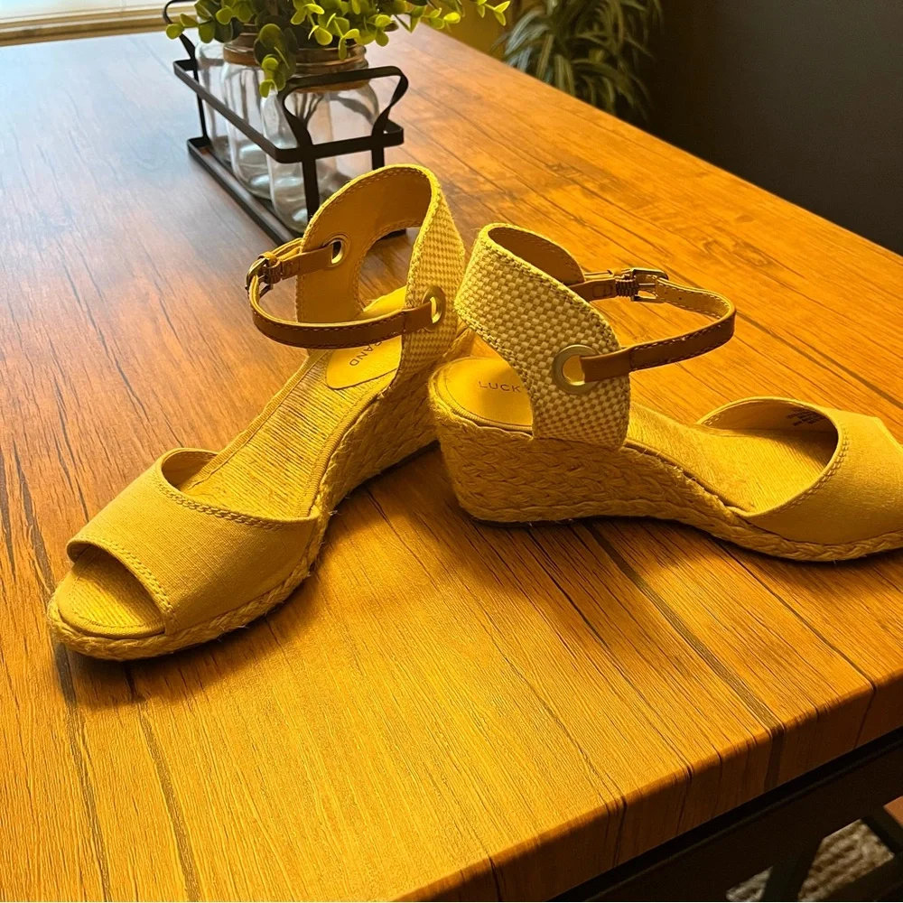 Yellow Wedge Sandals - Picture 1 of 6